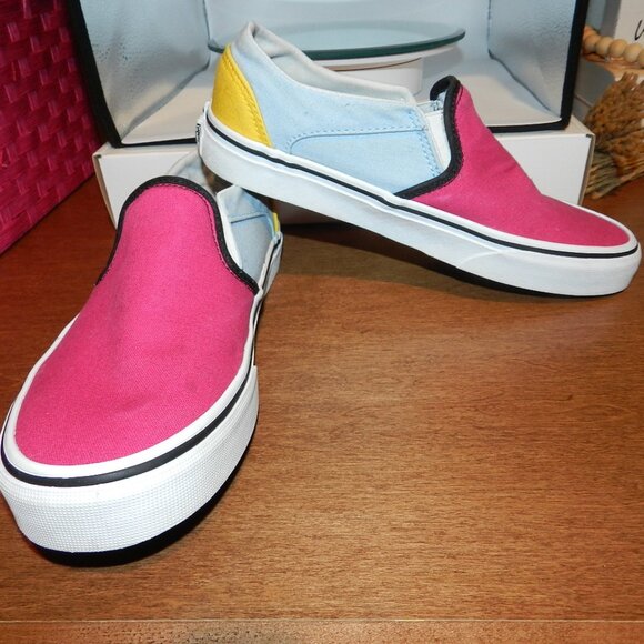 Women's Asher Color Block Slip In VANS Sneakers Size 7 - Picture 1 of 16